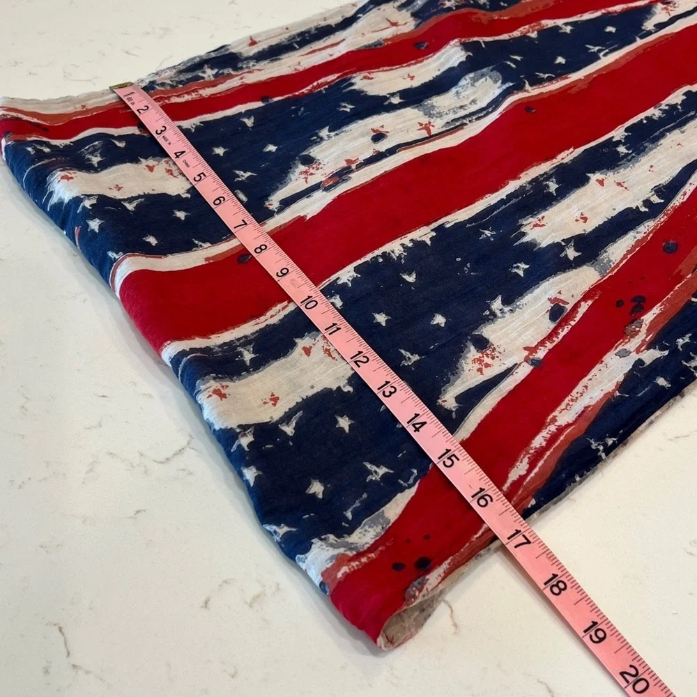 twiggy LONDON Americana Flag Print Infinity Scarf Red White Blue OS